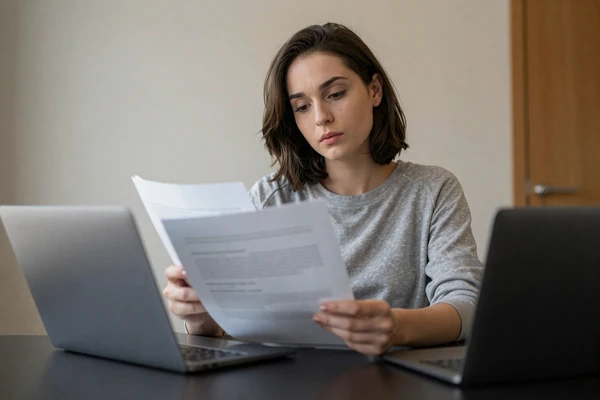 Illinois Google BIPA claim form guide - person reviewing settlement documents at laptop
